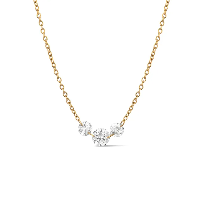 14 Karat Yellow Gold Aspen Air Three Diamond Necklace RACHEL LYNN CHICAGO Necklaces 14 Karat Yellow Gold Aspen Air Three Diamond Necklace RACHEL LYNN CHICAGO Necklaces