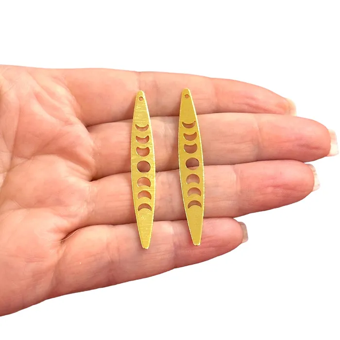 24Kt Gold Plated Phases of Moon Charms2 pcs in a pack Peppy Beads Necklaces