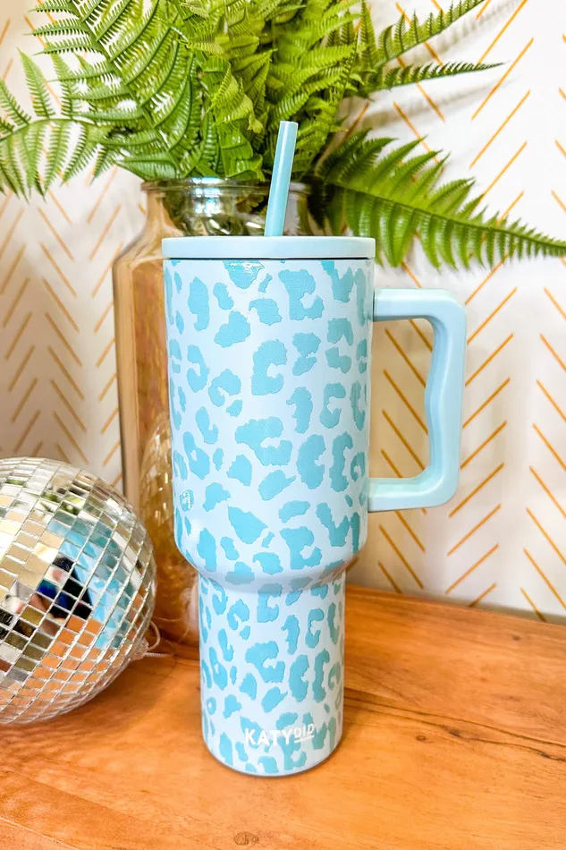 38oz Modern Mint Leopard Tumbler Katydid Earrings