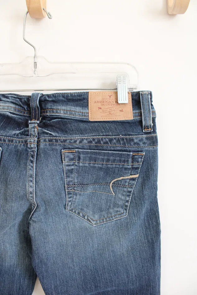 American Eagle Artist Dark Wash Jeans 4 Short American Eagle Earrings