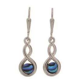 ARIKINEWZEALAND Earrings Ariki Paua Palladium Double Twist Earrings