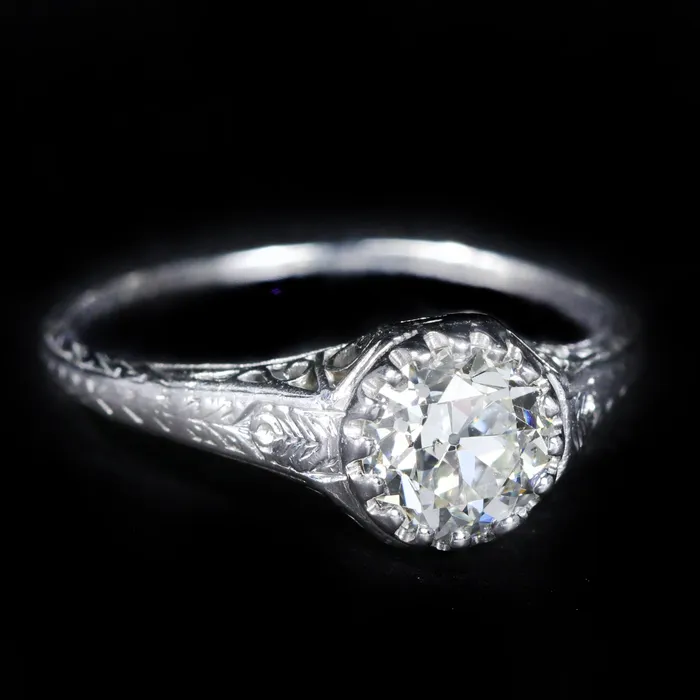 Art Deco Platinum 095 Carat Diamond Engagement Ring Bernard NachtUnder the Crown Rings Art Deco Platinum 095 Carat Diamond Engagement Ring Bernard NachtUnder the Crown Rings
