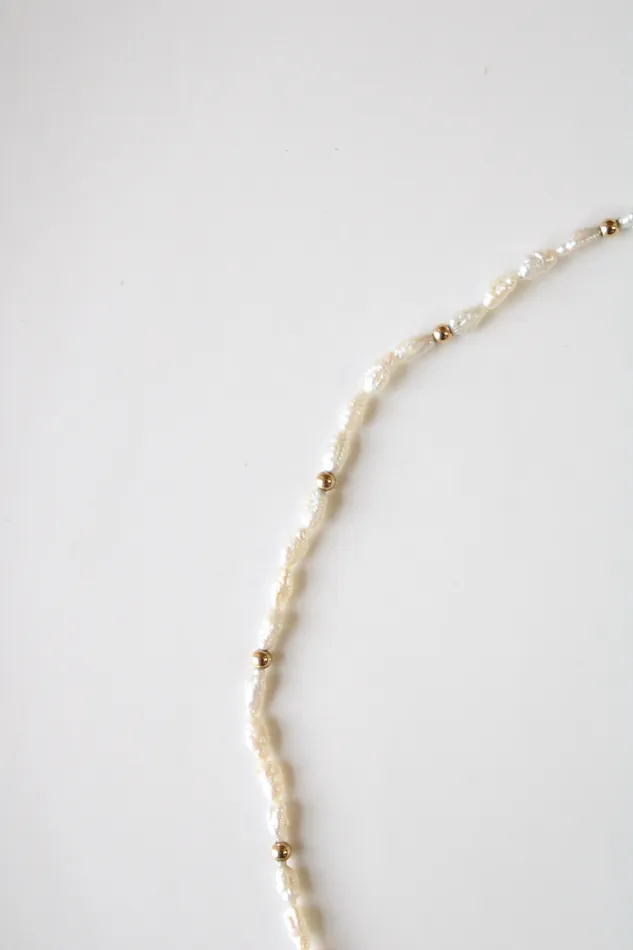 Baroque Genuine Pearl Beaded 14K Gold Clasp Necklace Jubilee Thrift Necklaces