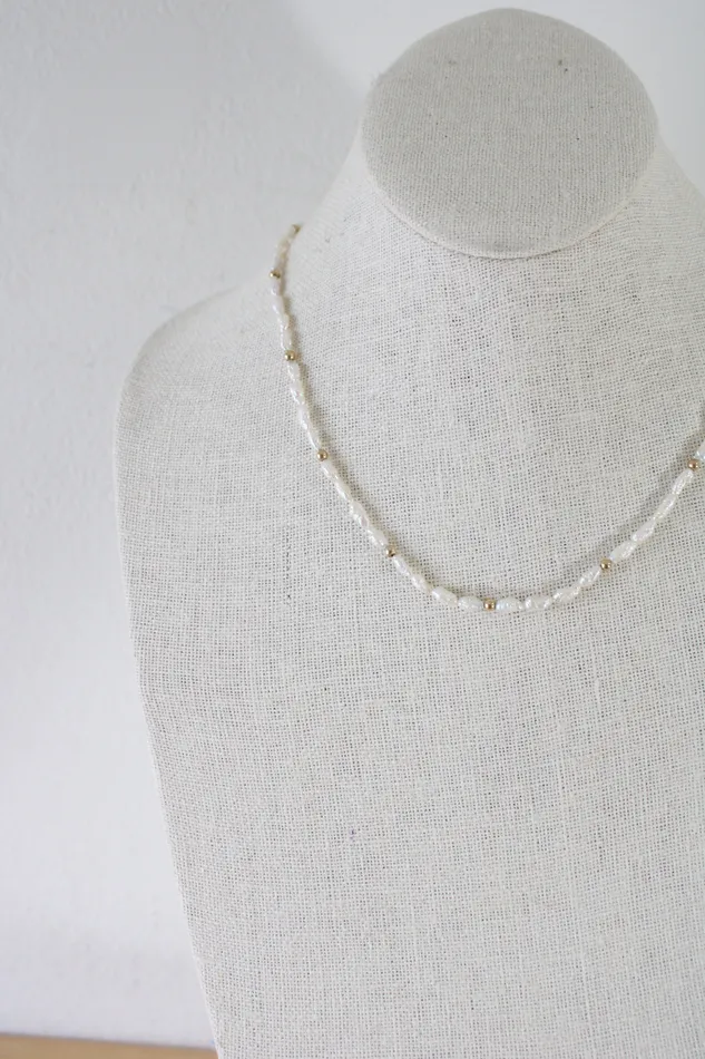 Baroque Genuine Pearl Beaded 14K Gold Clasp Necklace Jubilee Thrift Necklaces