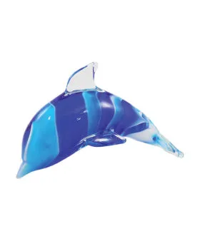 BARRYOWEN Rings 2Tone Blue Glass Dolphin 4x6