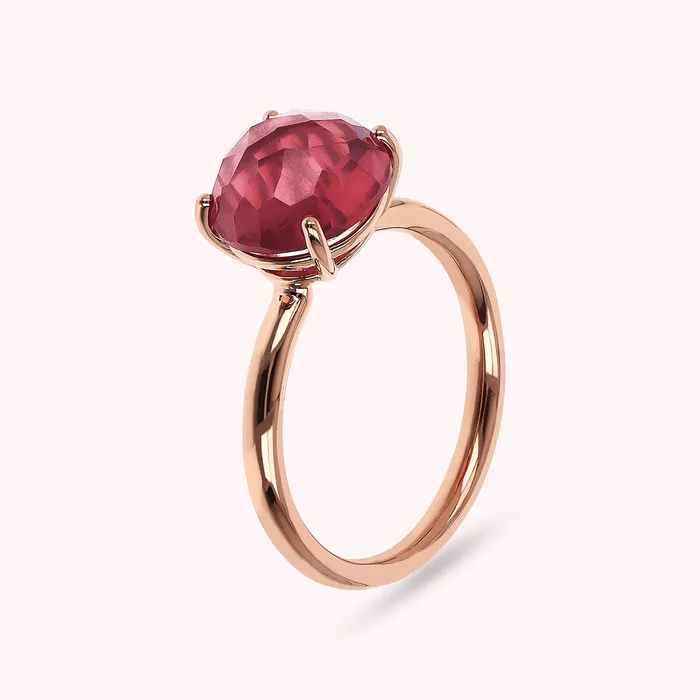 Bronzallure Rings Anello Cocktail con Prisma Gem Tonda Taglio Mosaico