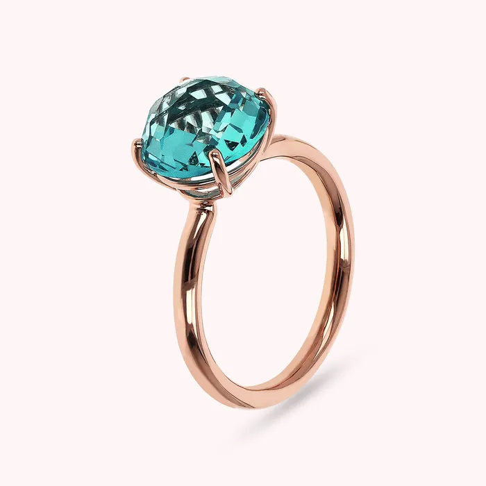 Bronzallure Rings Anello Cocktail con Prisma Gem Tonda Taglio Mosaico
