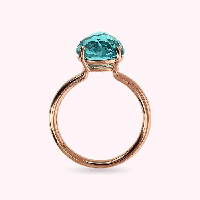 Bronzallure Rings Anello Cocktail con Prisma Gem Tonda Taglio Mosaico