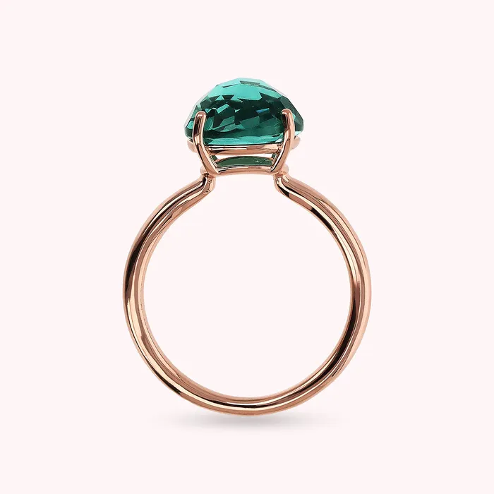 Bronzallure Rings Anello Cocktail con Prisma Gem Tonda Taglio Mosaico