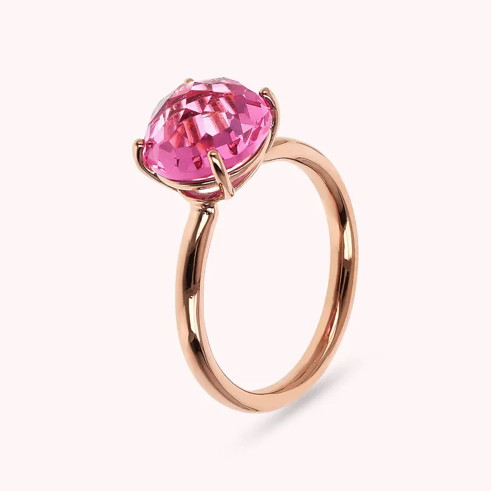 Bronzallure Rings Anello Cocktail con Prisma Gem Tonda Taglio Mosaico