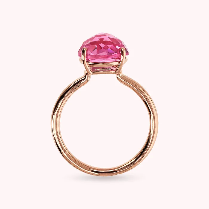 Bronzallure Rings Anello Cocktail con Prisma Gem Tonda Taglio Mosaico