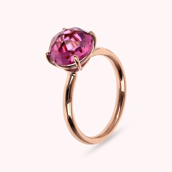 Bronzallure Rings Anello Cocktail con Prisma Gem Tonda Taglio Mosaico