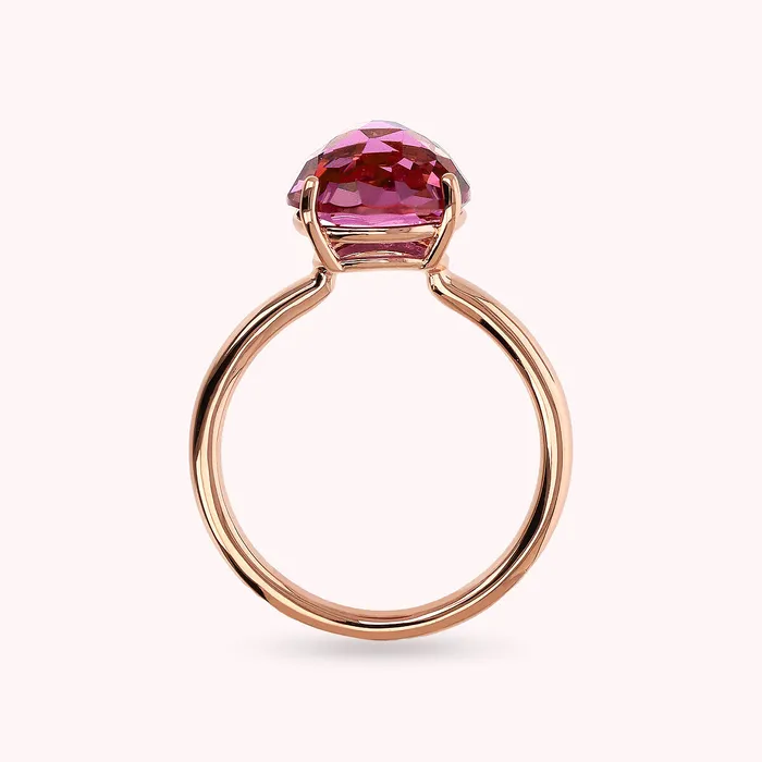 Bronzallure Rings Anello Cocktail con Prisma Gem Tonda Taglio Mosaico