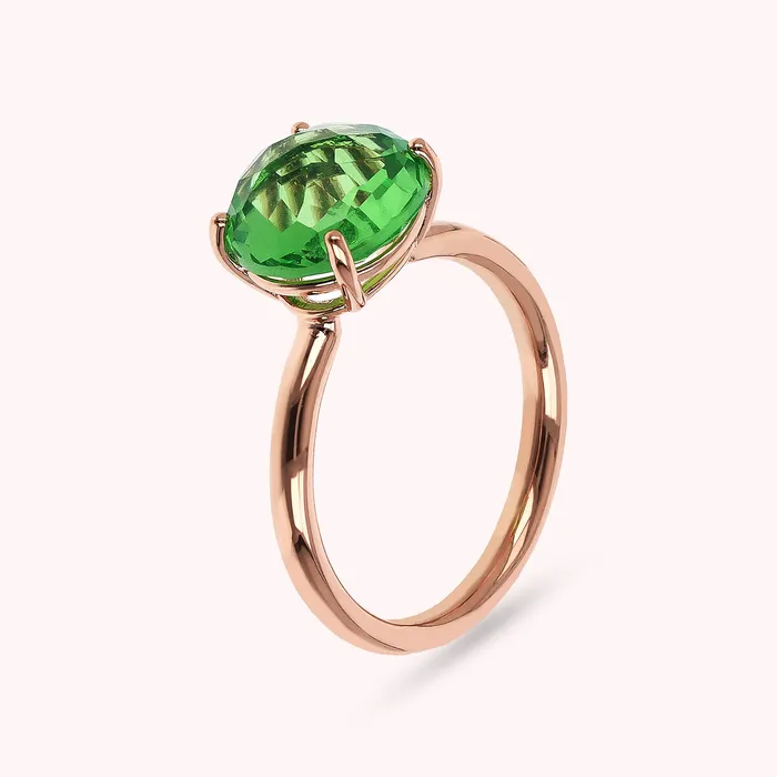 Bronzallure Rings Anello Cocktail con Prisma Gem Tonda Taglio Mosaico