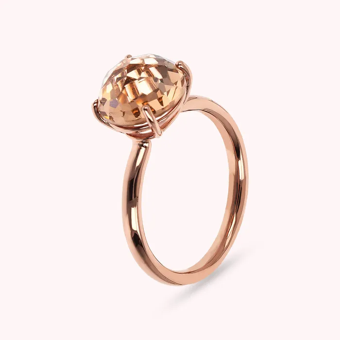 Bronzallure Rings Anello Cocktail con Prisma Gem Tonda Taglio Mosaico