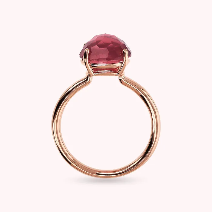 Bronzallure Rings Anello Cocktail con Prisma Gem Tonda Taglio Mosaico