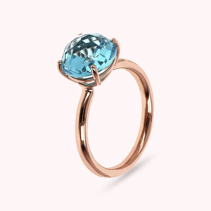 Bronzallure Rings Anello Cocktail con Prisma Gem Tonda Taglio Mosaico