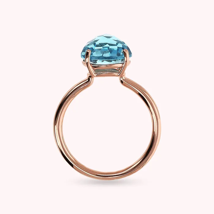 Bronzallure Rings Anello Cocktail con Prisma Gem Tonda Taglio Mosaico