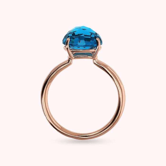 Bronzallure Rings Anello Cocktail con Prisma Gem Tonda Taglio Mosaico