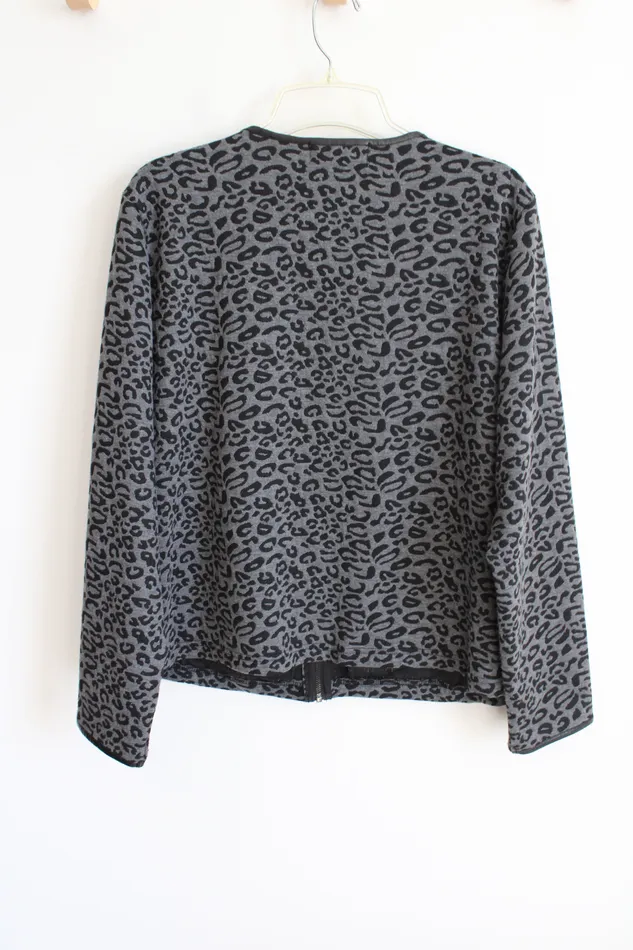 Cathy Daniels Gray Black Patterned Light Jacket XL Cathy Daniels Necklaces