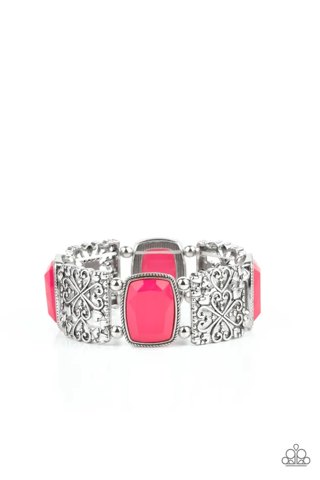 Colorful Coronation Pink Paparazzi Accessories Earrings