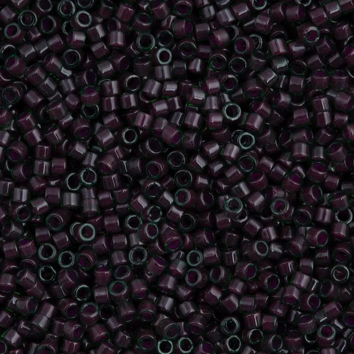 DB0279 Lined GreenMaroon Luster Miyuki Delica 110 Peppy Beads Earrings