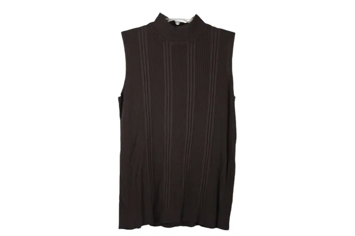 Dressbarn Earrings DressBarn Brown Rib Knit Top 2224
