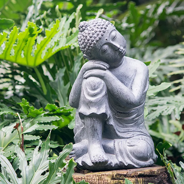 Earrings AB Home Gray Resting Buddha Statue