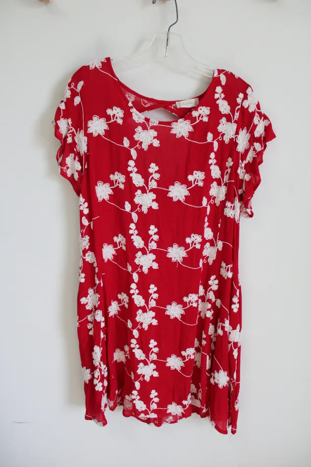 Earrings Altard State Altard State Red Embroidered Dress S