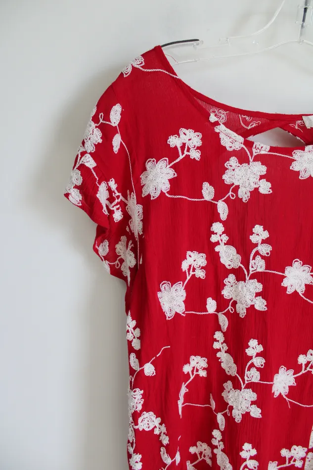 Earrings Altard State Altard State Red Embroidered Dress S