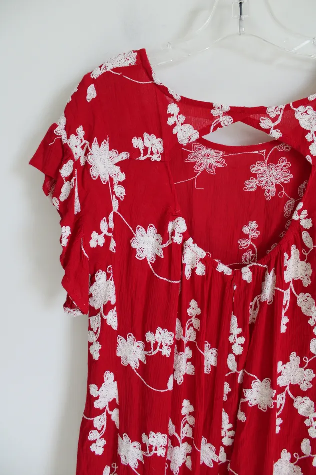 Earrings Altard State Altard State Red Embroidered Dress S