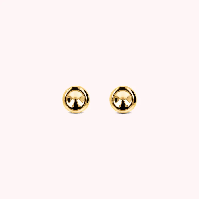 Earrings Bronzallure Orecchini a Bottone Golden Lucidi