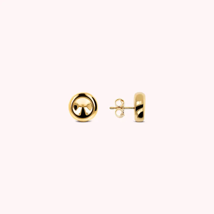 Earrings Bronzallure Orecchini a Bottone Golden Lucidi