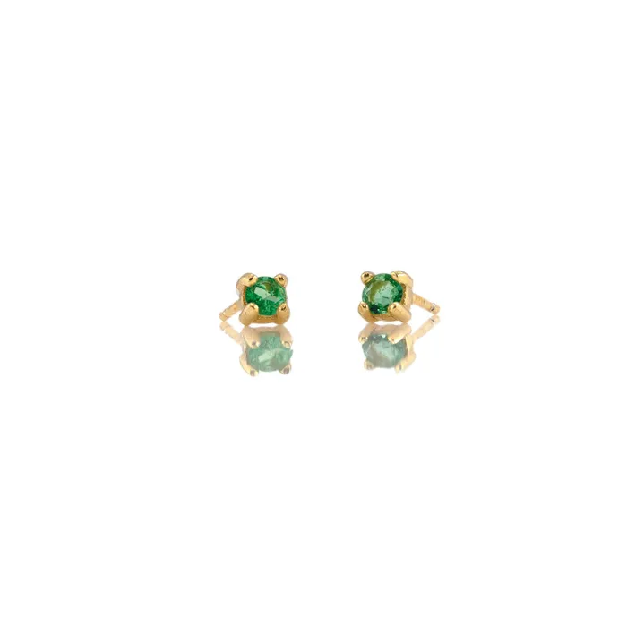 Earrings Emerald Prong Set Gemstone Stud Earrings May Birthstone kris nations