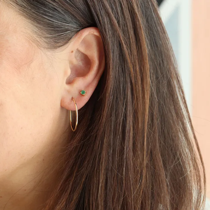 Earrings Emerald Prong Set Gemstone Stud Earrings May Birthstone kris nations