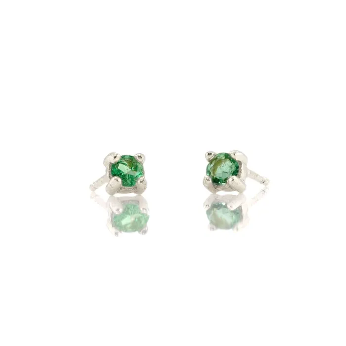 Earrings Emerald Prong Set Gemstone Stud Earrings May Birthstone kris nations