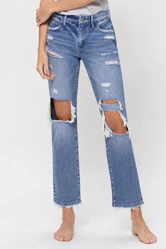 Earrings Flying Monkey MID RISE CROP STRAIGHT JEANS