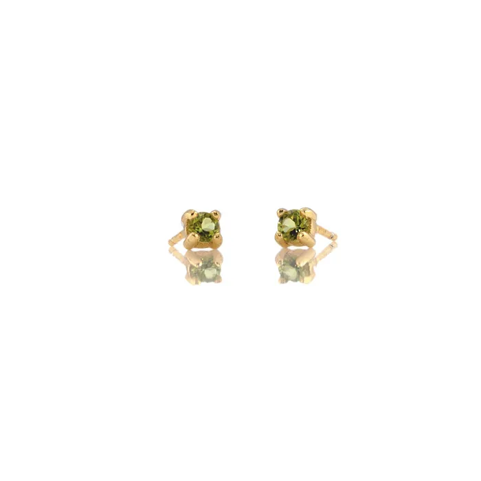 Earrings kris nations Peridot Prong Set Gemstone Stud Earrings August Birthstone