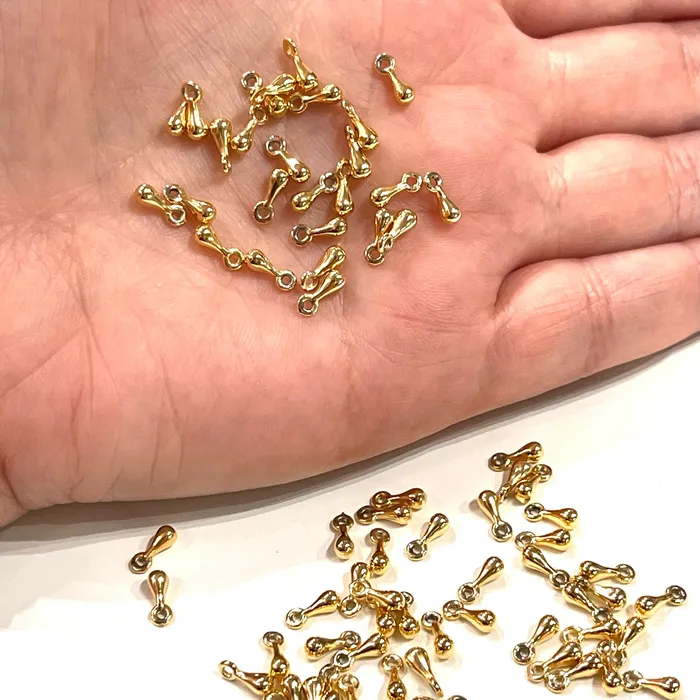 Earrings NEW 24Kt Gold Plated 8mm Drop Charms 250 pcs in a pack Peppy Beads