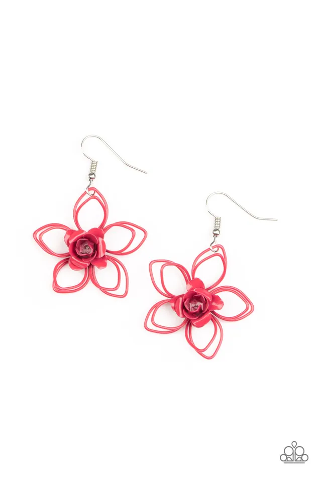 Earrings Paparazzi Accessories Botanical Bonanza Pink