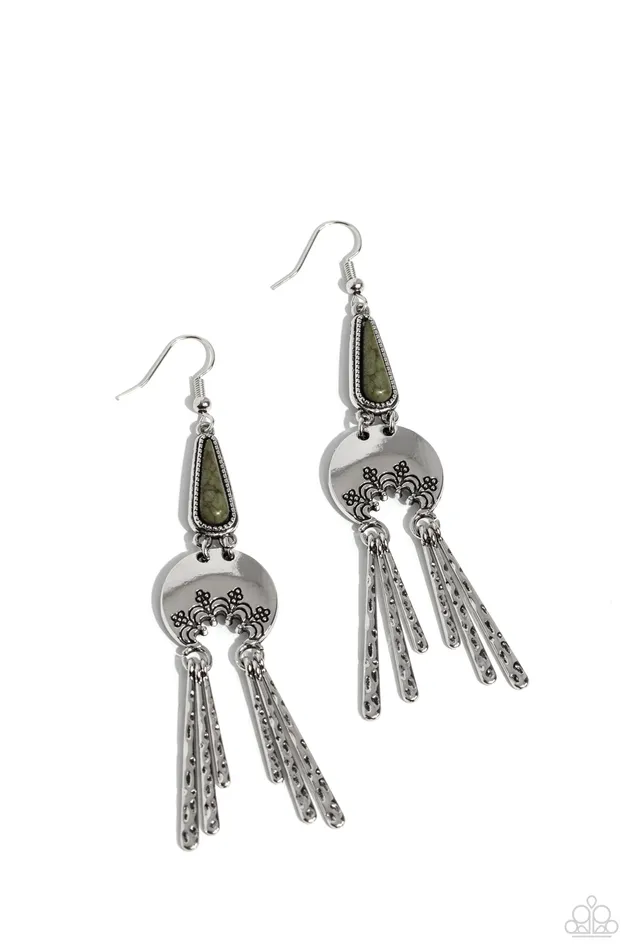 Earrings Paparazzi Accessories Highland Haute Green