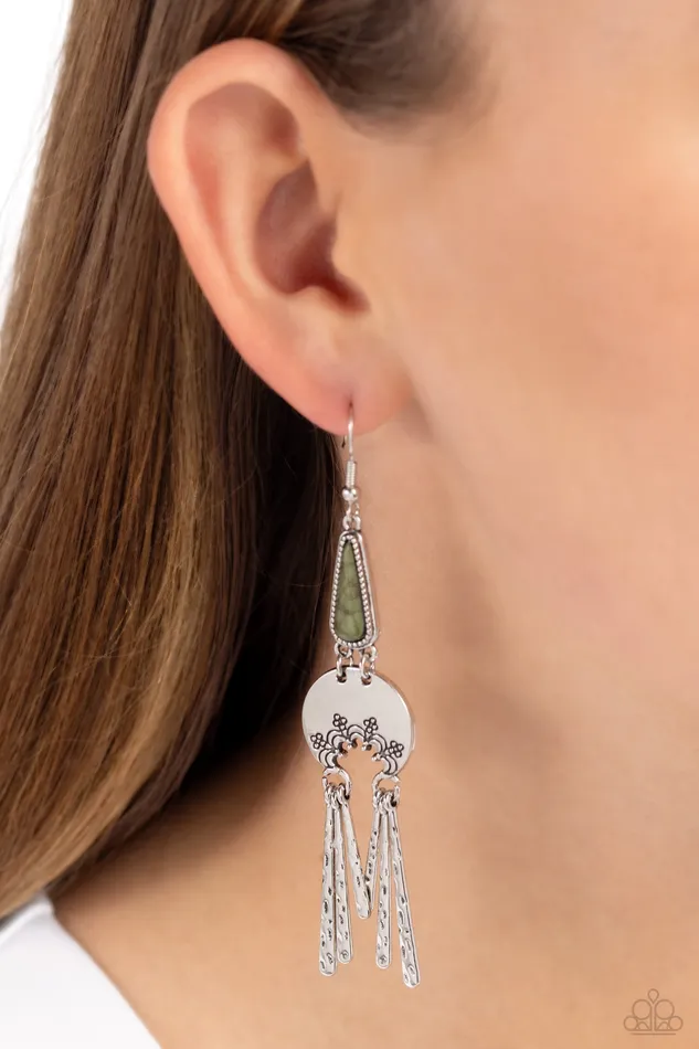 Earrings Paparazzi Accessories Highland Haute Green