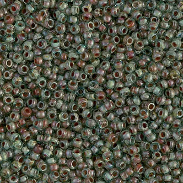 Earrings Peppy Beads Miyuki Seed Beads 60 Picasso Transparent Olivine 4506