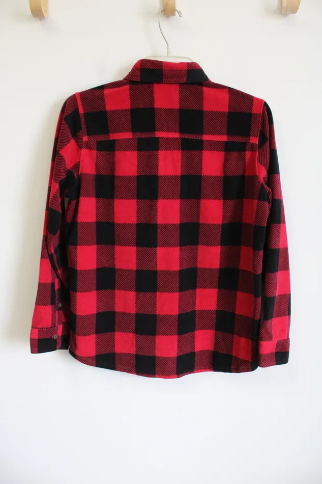 Earrings Place Red Checkered LongSleeve Button Up Shirt 14 Childrens Place