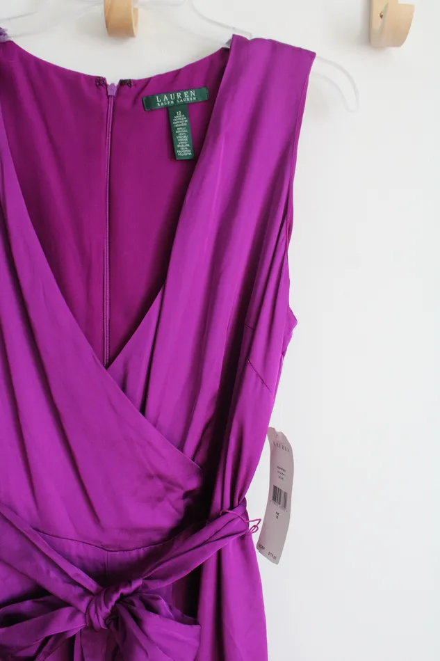 Earrings Ralph Lauren NEW Lauren Ralph Lauren Purple Satin Jumpsuit 12