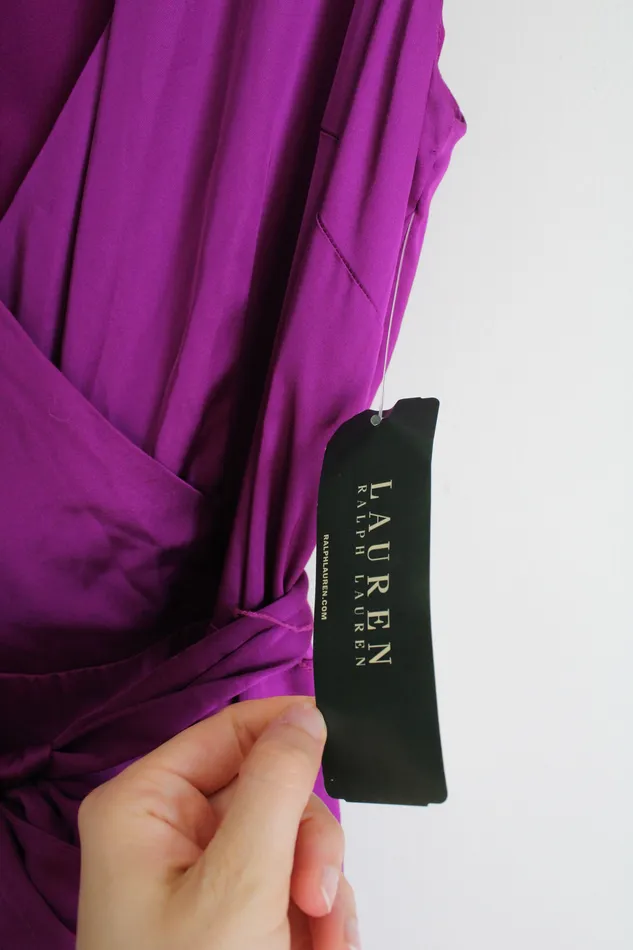 Earrings Ralph Lauren NEW Lauren Ralph Lauren Purple Satin Jumpsuit 12