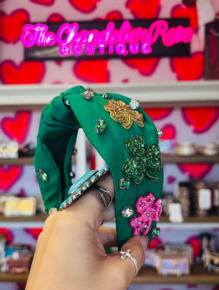 Earrings SAINT PATRICKS SHAMROCK TOP KNOTTED HEADBAND GREEN Something Special LA Earrings SAINT PATRICKS SHAMROCK TOP KNOTTED HEADBAND GREEN Something Special LA