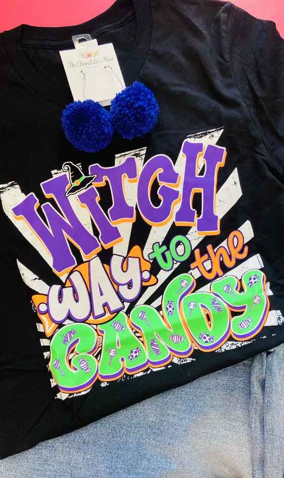 Earrings SPIRIT TO A TEE WITCH WAY TO THE CANDY TEE BLACK