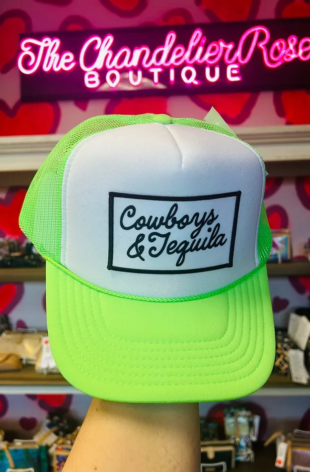 Earrings The Chandelier Rose Boutique Cowboys Tequila Lime Green Cap