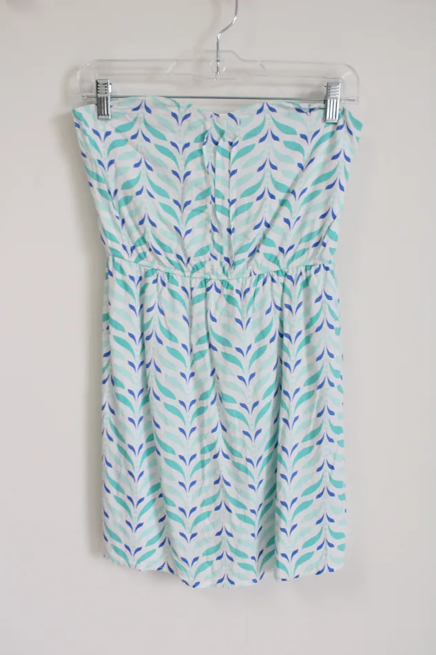 Francescas Rings Francescas Blue White Patterned Sleeveless Dress M